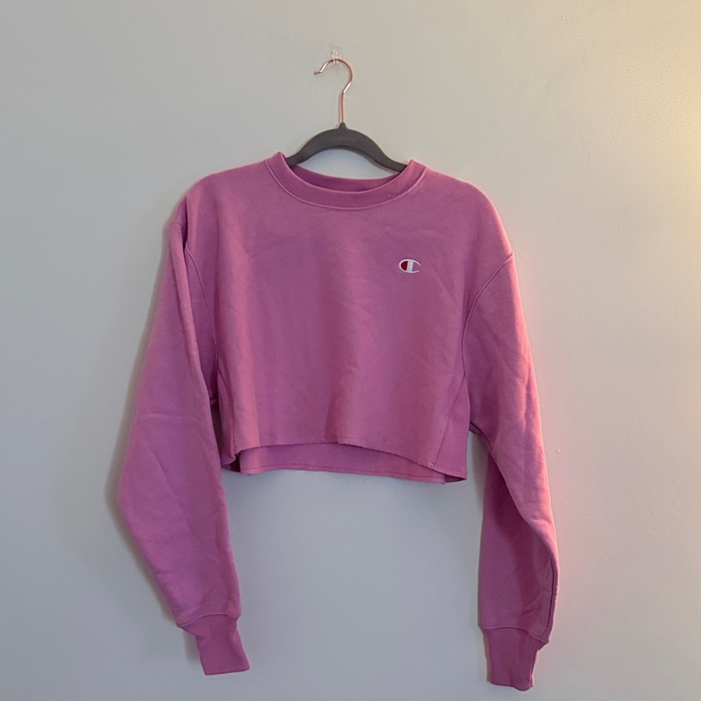 Champion Pink Cropped Sweatshirt